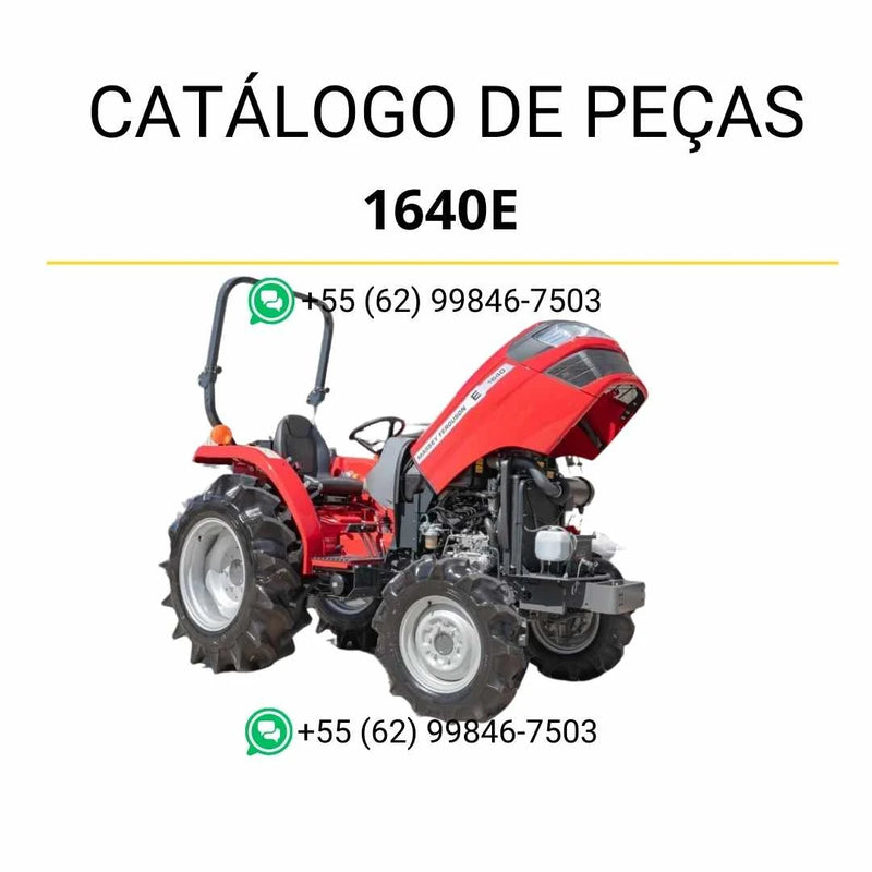Catálogo de peças do trator Massey Ferguson 1640E em PDF, com diagramas detalhados, componentes originais e referências técnicas completas.