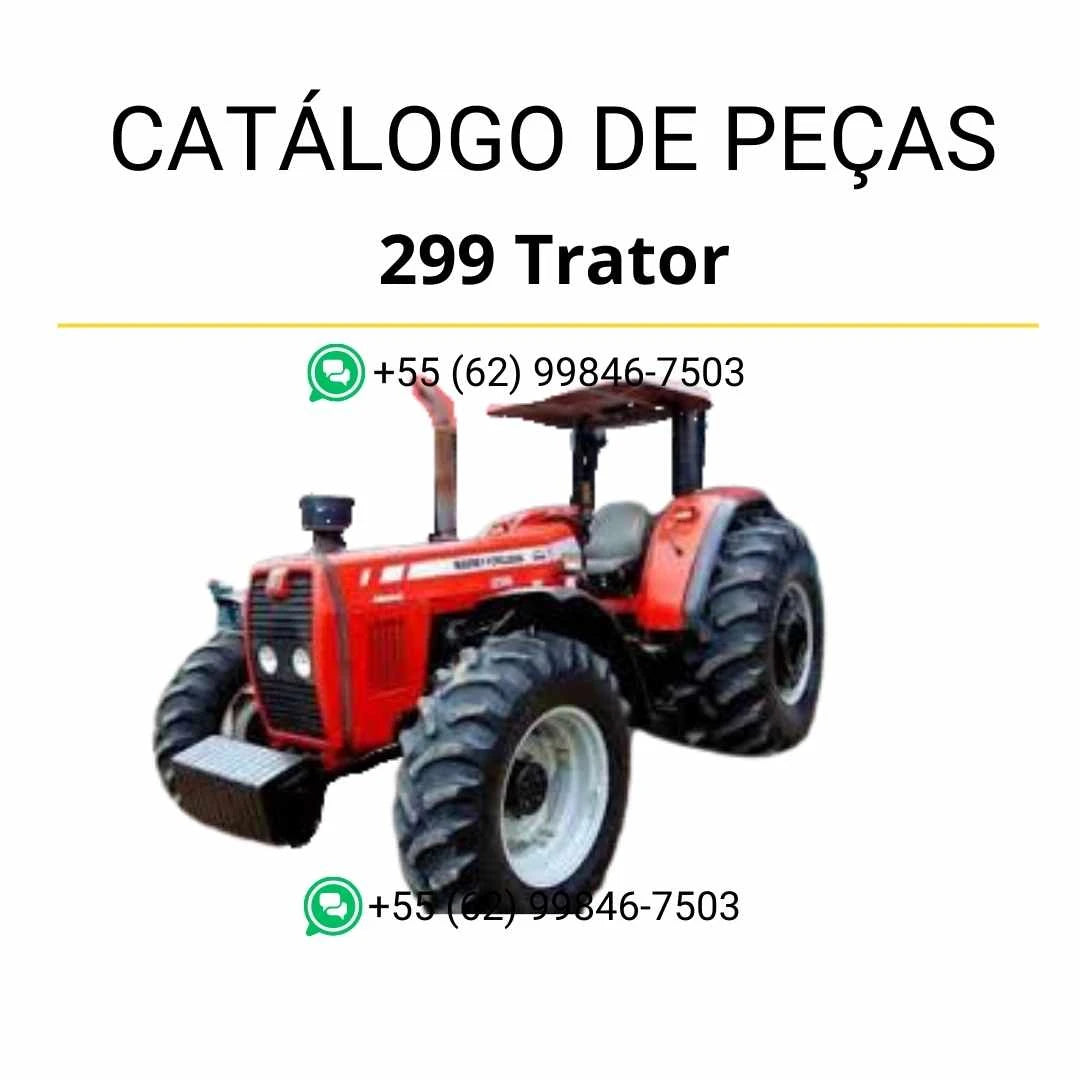 Catálogo de peças PDF do trator Massey Ferguson 299 com códigos originais, ilustrações técnicas e identificação completa de componentes