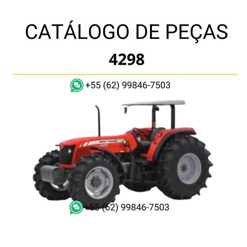 Catálogo de peças em PDF do trator Massey Ferguson 4298, com diagramas técnicos e identificação completa de componentes originais