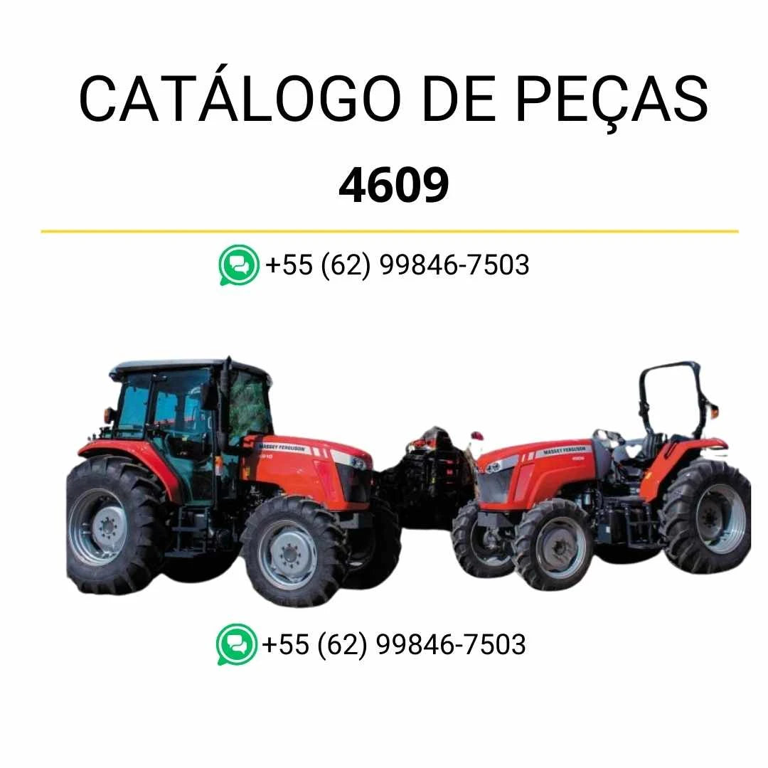 Catálogo de peças Massey Ferguson 4608, 4609 e 4610 em PDF, com ilustrações técnicas e identificação completa dos componentes do trator.