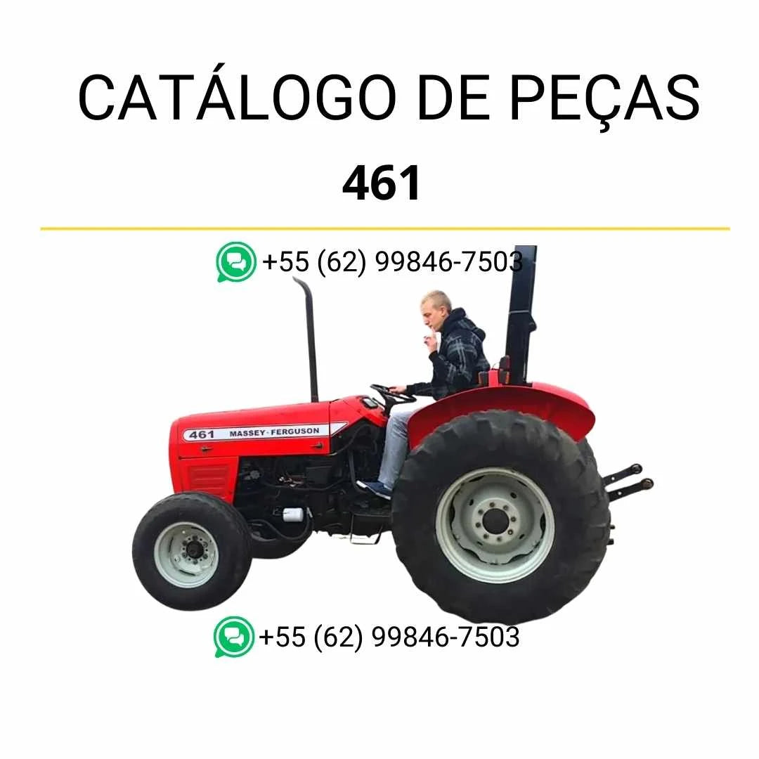 Catálogo de peças Massey Ferguson 461 em PDF, trazendo vistas explodidas e lista completa de componentes originais do trator.