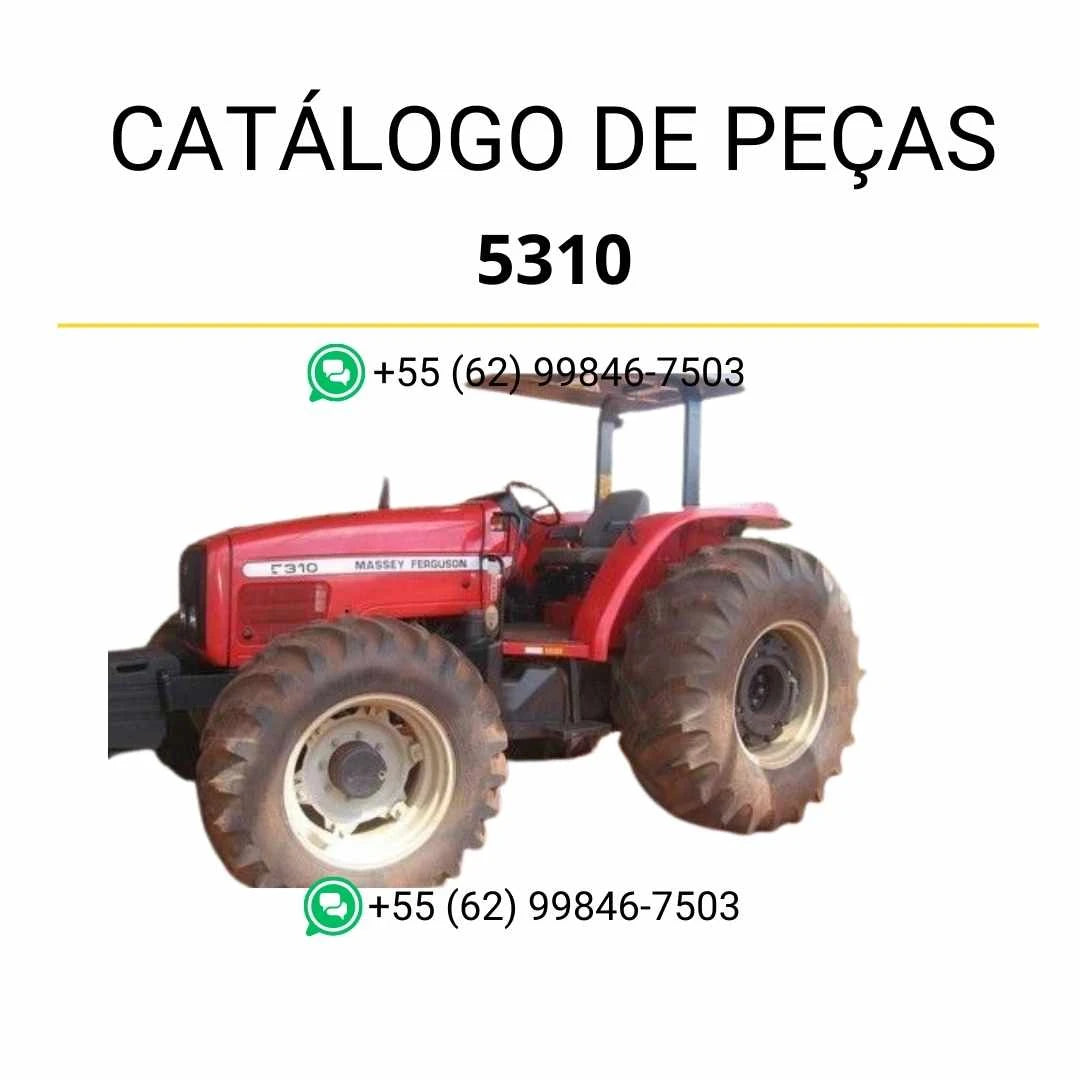 Catálogo de peças PDF do trator Massey Ferguson 5310 com listas de componentes, diagramas detalhados e códigos originais