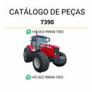 Catálogo de peças do trator Massey Ferguson 7390 em PDF, com ilustrações técnicas detalhadas e identificação completa dos componentes originais.