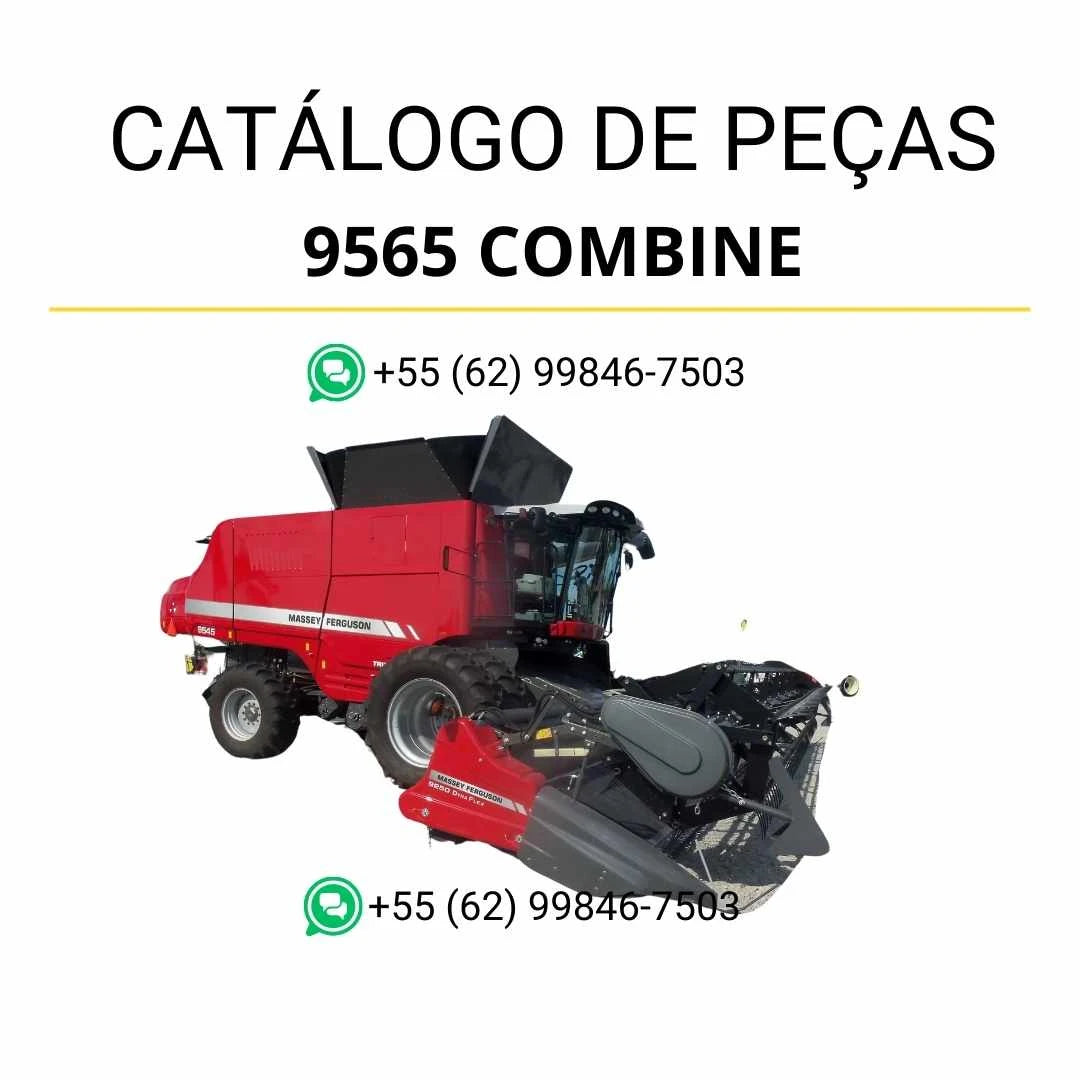 Catálogo de peças Massey Ferguson 9545 e 9565 Combine Colheitadeira em PDF, com diagramas técnicos e componentes originais detalhados.