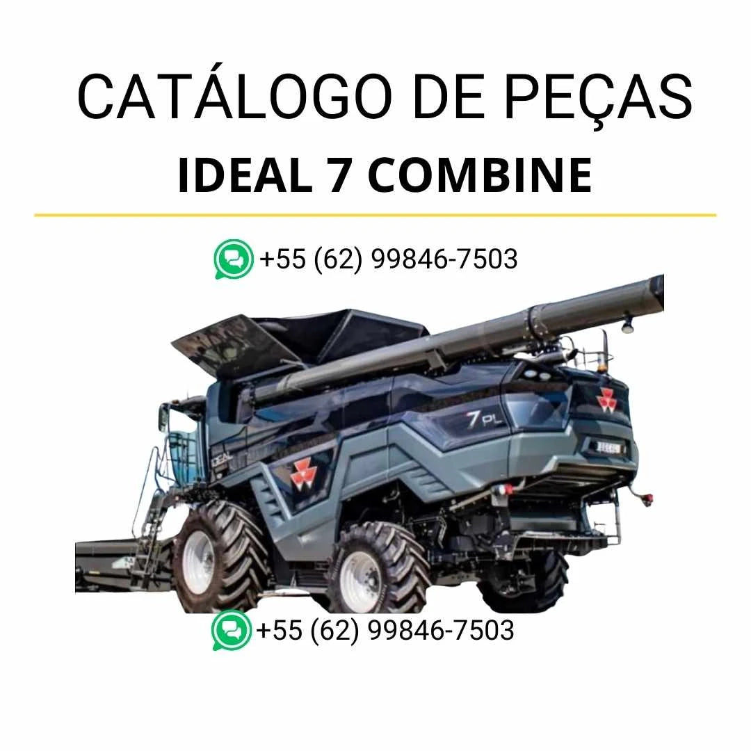 Catálogo de peças Massey Ferguson Ideal 7 Combine em PDF, com ilustrações técnicas e identificação completa dos componentes da colheitadeira.