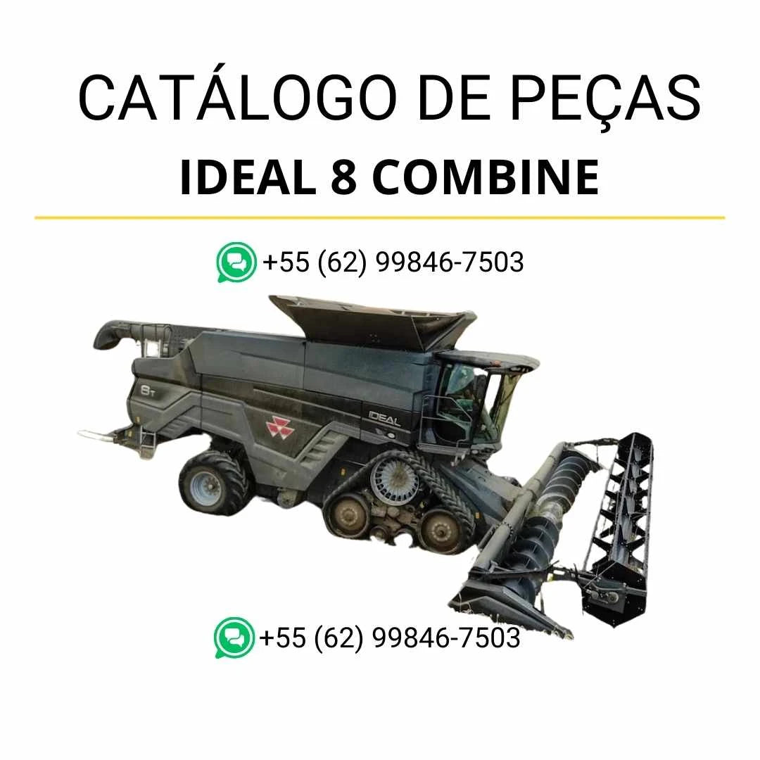 Catálogo de peças Massey Ferguson Ideal 8 Combine em PDF, com diagramas detalhados e identificação completa dos componentes da colheitadeira.