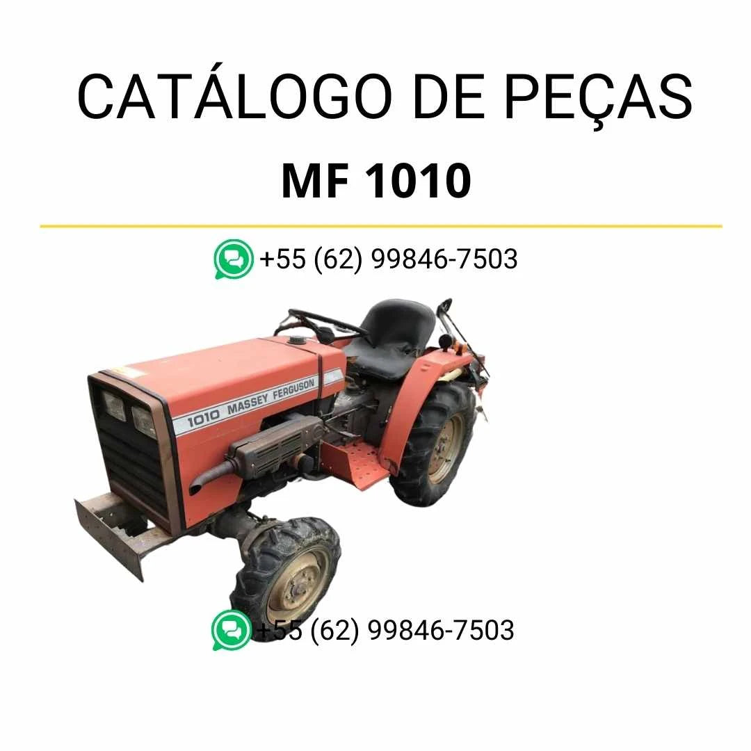 Catálogo de peças Massey Ferguson MF 1010 compacto em PDF, com ilustrações técnicas e identificação detalhada dos componentes do trator
