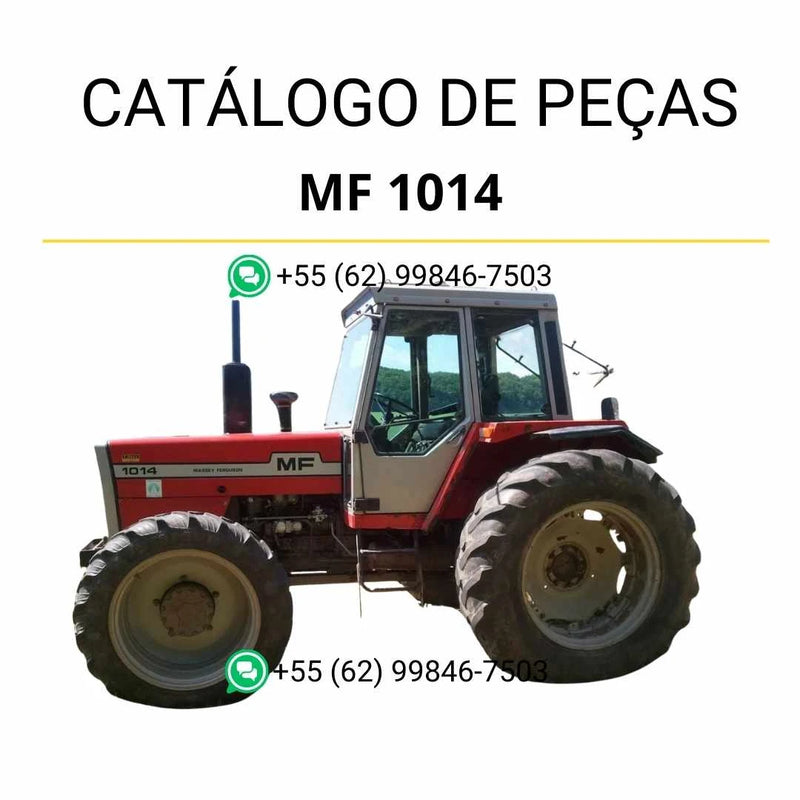 Catálogo de peças Massey Ferguson MF 1014 para trator em PDF, com diagramas técnicos e identificação completa dos componentes originais.