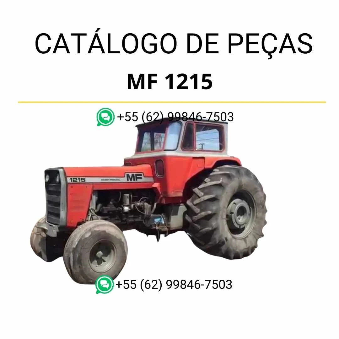 Catálogo de peças Massey Ferguson MF 1215 compacto em PDF, com lista de componentes e diagramas detalhados do trator