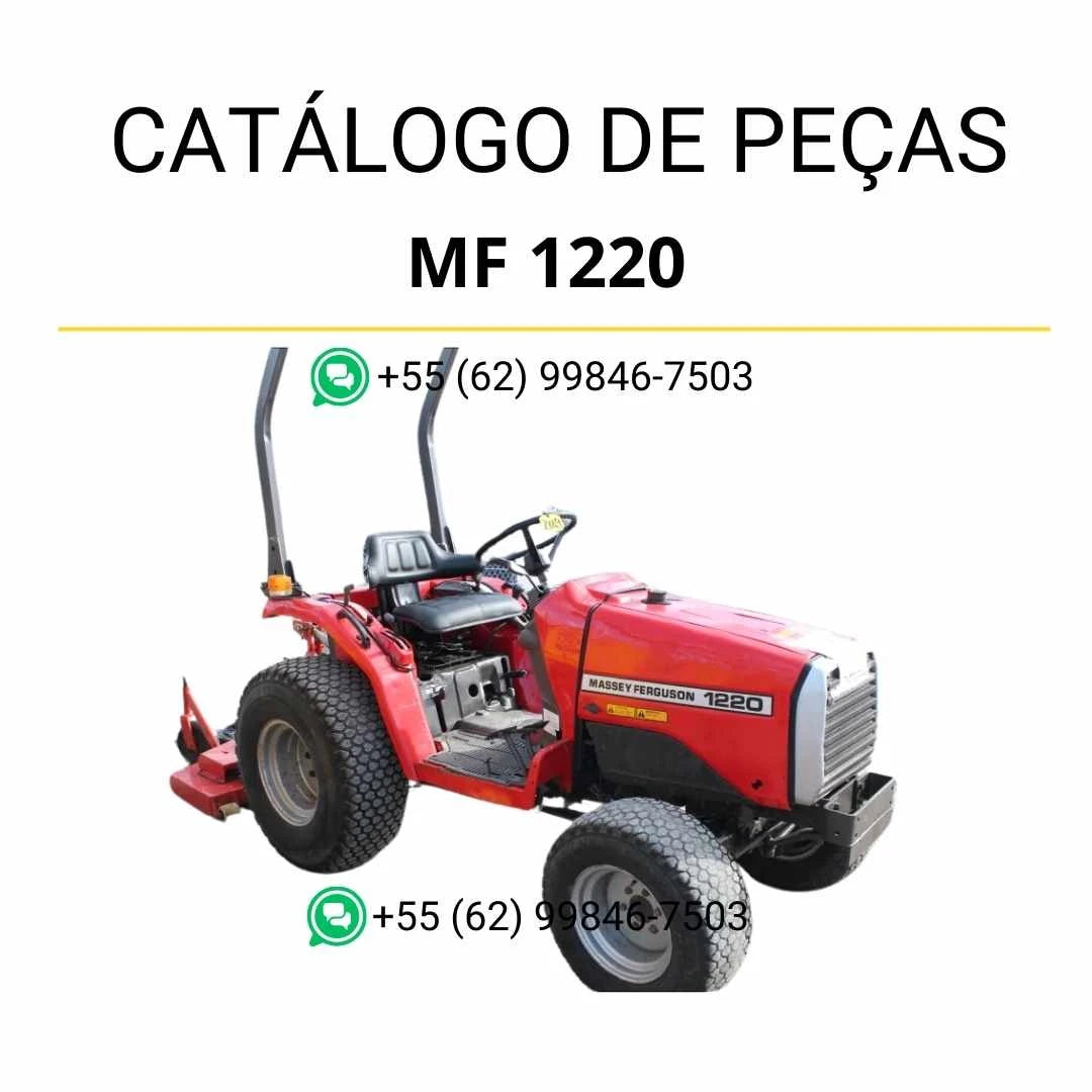 Catálogo de peças Massey Ferguson MF 1220 compacto em PDF, com ilustrações técnicas e identificação de componentes do trator