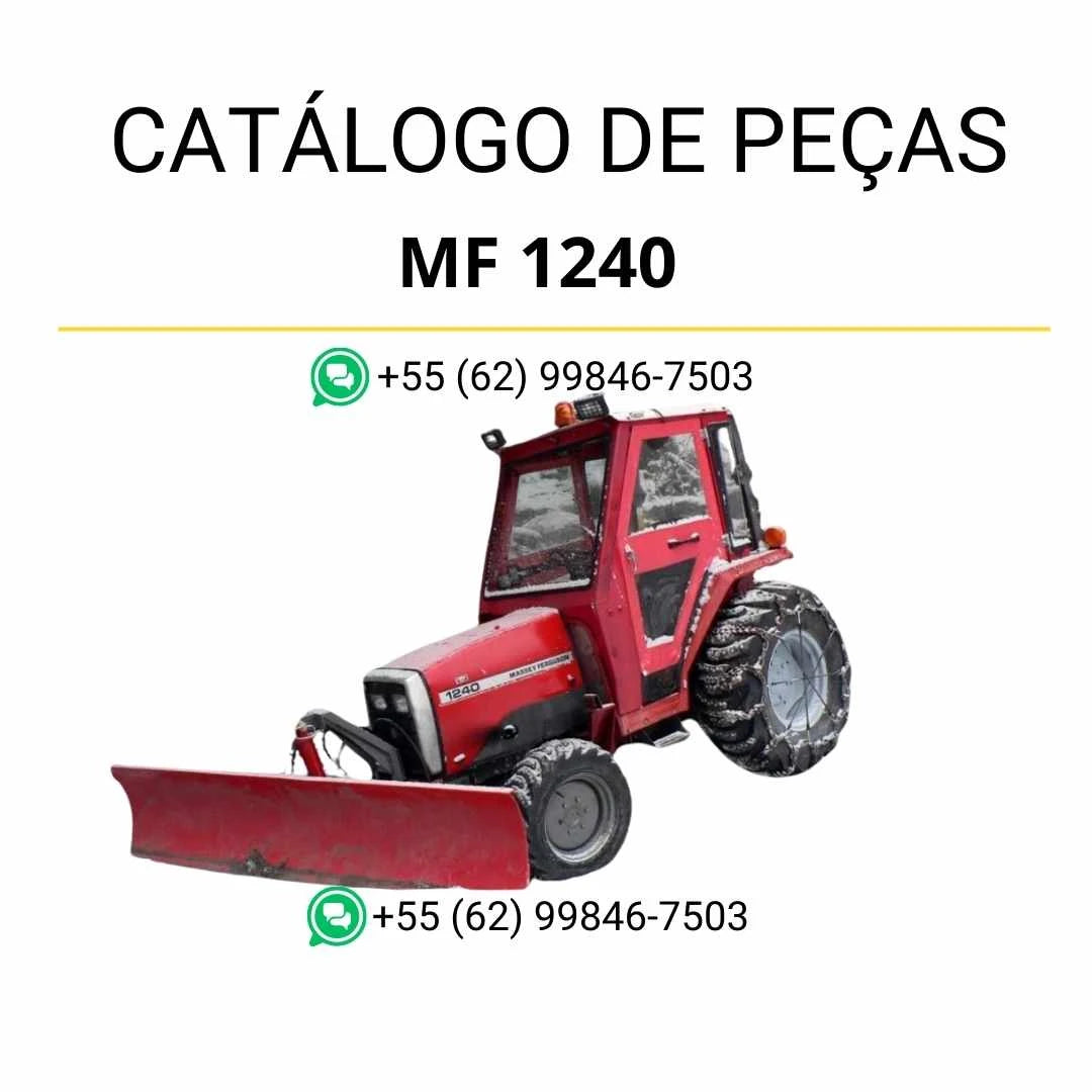 Catálogo de peças Massey Ferguson MF 1240 compacto em PDF, com diagramas e lista detalhada de componentes originais do trator