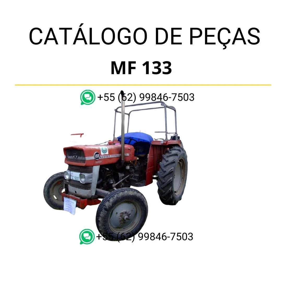 Catálogo de peças Massey Ferguson MF 133/135 para motor A3.144 em PDF, com diagramas técnicos e identificação completa dos componentes originais.