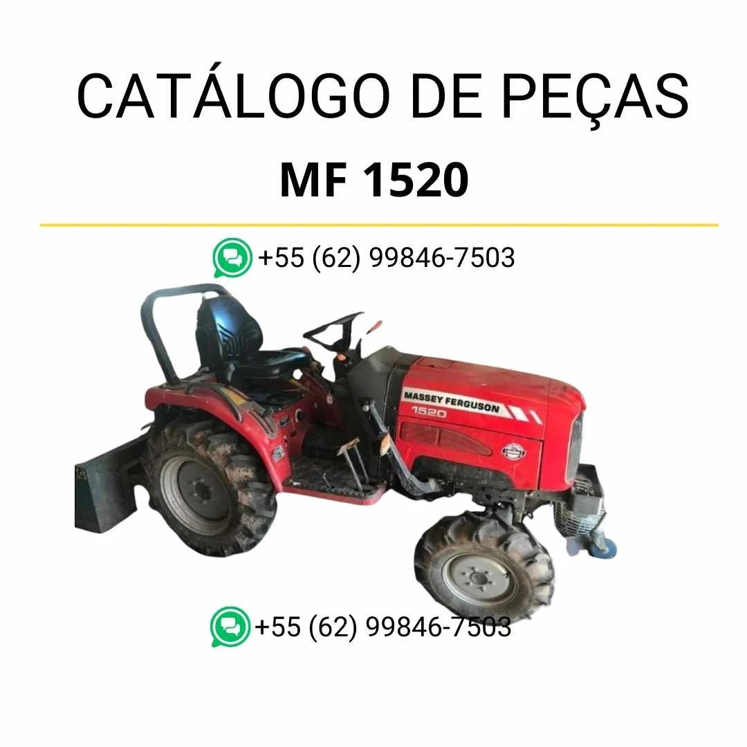 Catálogo de peças Massey Ferguson MF 1520 compacto em PDF, com ilustrações técnicas e identificação detalhada de componentes para manutenção