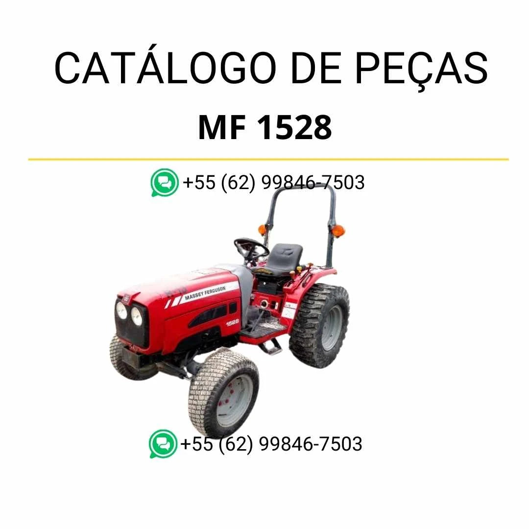 Catálogo de peças Massey Ferguson MF 1528 compacto em PDF, incluindo vistas explodidas e referências de componentes para reposição