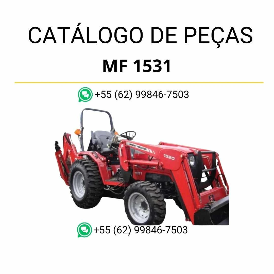 Catálogo de peças Massey Ferguson MF 1531 compacto em PDF, com diagramas técnicos e identificação detalhada de componentes originais