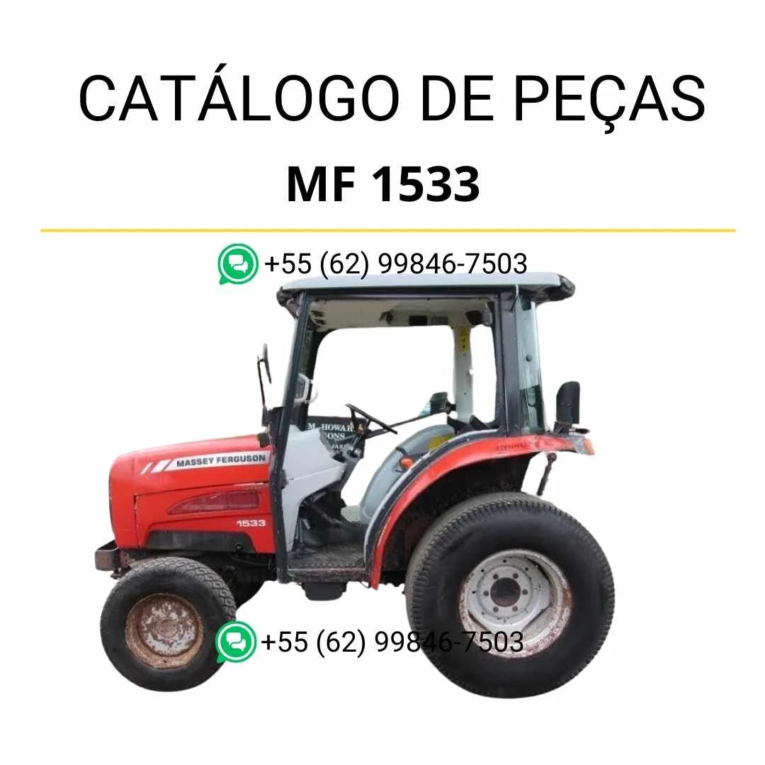 Catálogo de peças Massey Ferguson MF 1533 compacto em PDF com ilustrações técnicas e identificação completa de componentes originais