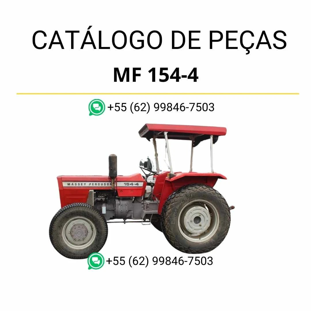 Catálogo de peças Massey Ferguson MF 154-4 / 184-4 / 194-4 em PDF, com ilustrações técnicas detalhadas e identificação completa dos componentes originais.