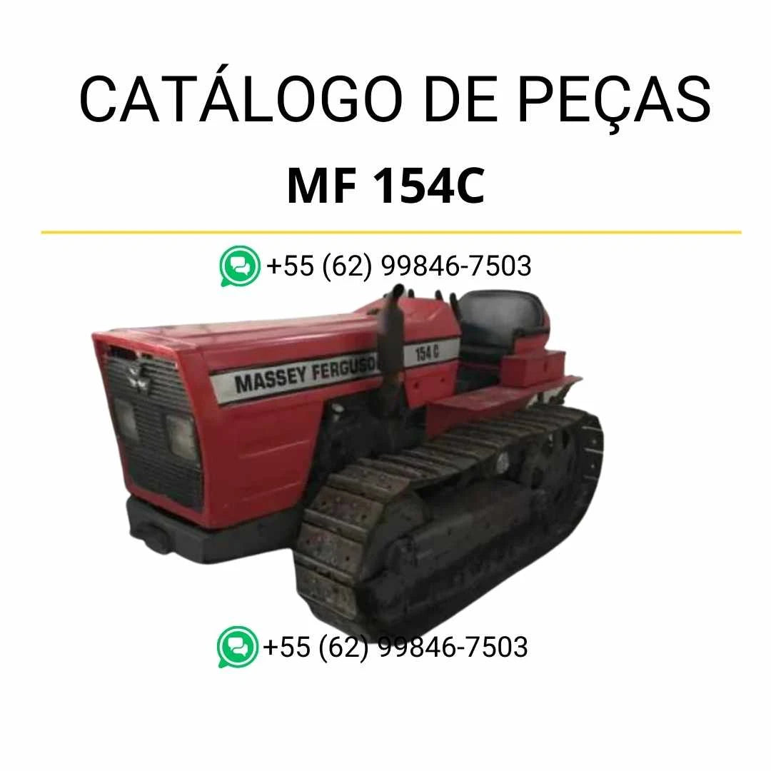 Catálogo de peças Massey Ferguson MF 154C Crawler em PDF, com diagramas técnicos completos e identificação detalhada dos componentes originais.