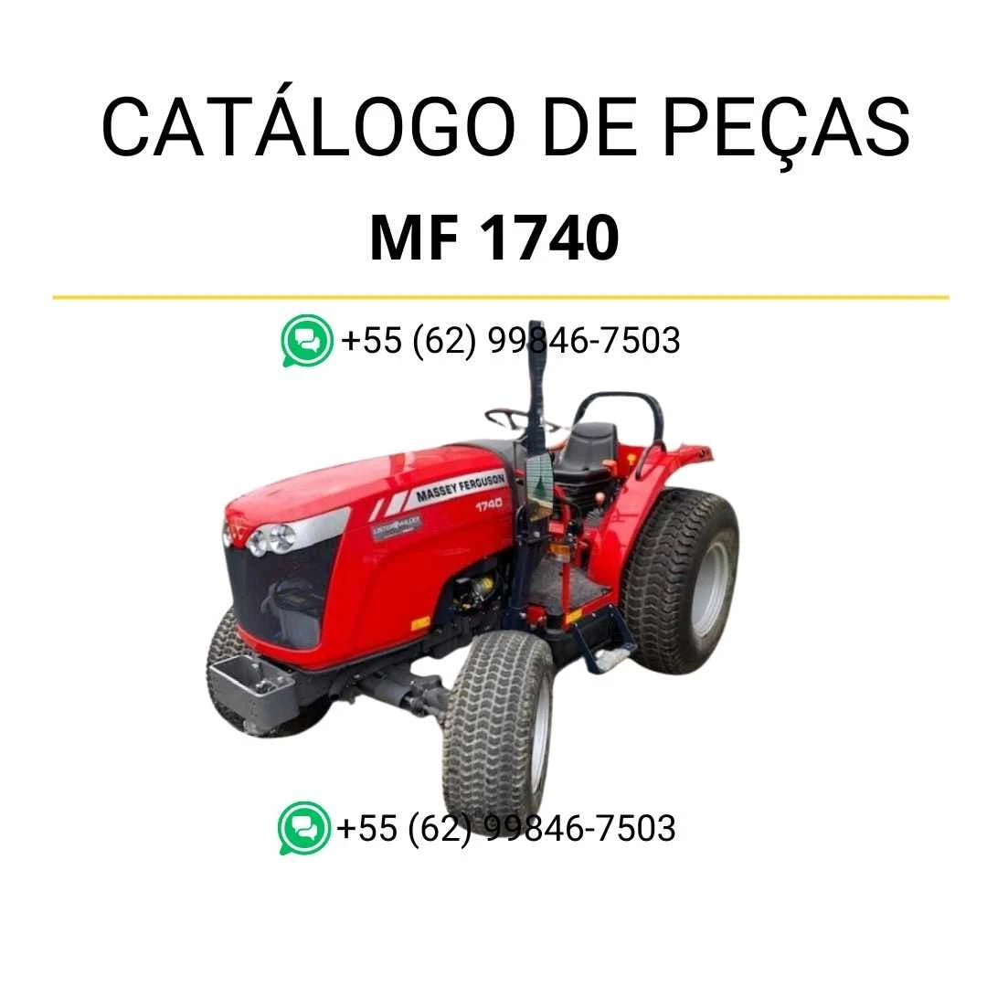 Catálogo de peças Massey Ferguson MF 1740 compacto em PDF, com vistas explodidas e lista detalhada de componentes originais