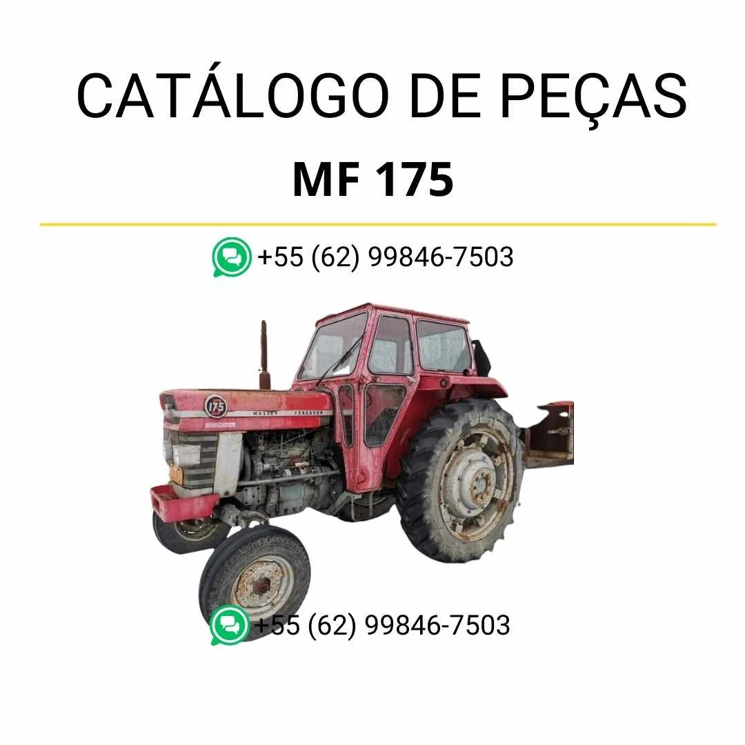 Catálogo de peças Massey Ferguson MF 175/178 para trator em PDF, com ilustrações técnicas detalhadas e identificação completa dos componentes originais.
