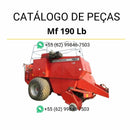 Catálogo de peças Massey Ferguson MF 190 LB em PDF, com ilustrações técnicas e identificação completa dos componentes originais.