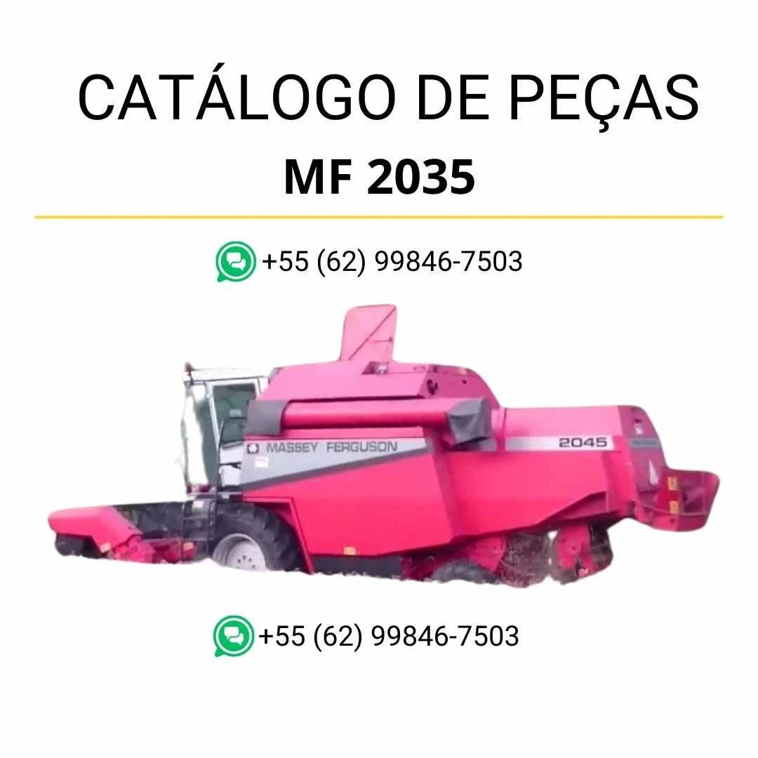 Catálogo de peças Massey Ferguson MF 2035, 2045, 2065 e 2085 Combine em PDF, com ilustrações técnicas e identificação detalhada dos componentes.