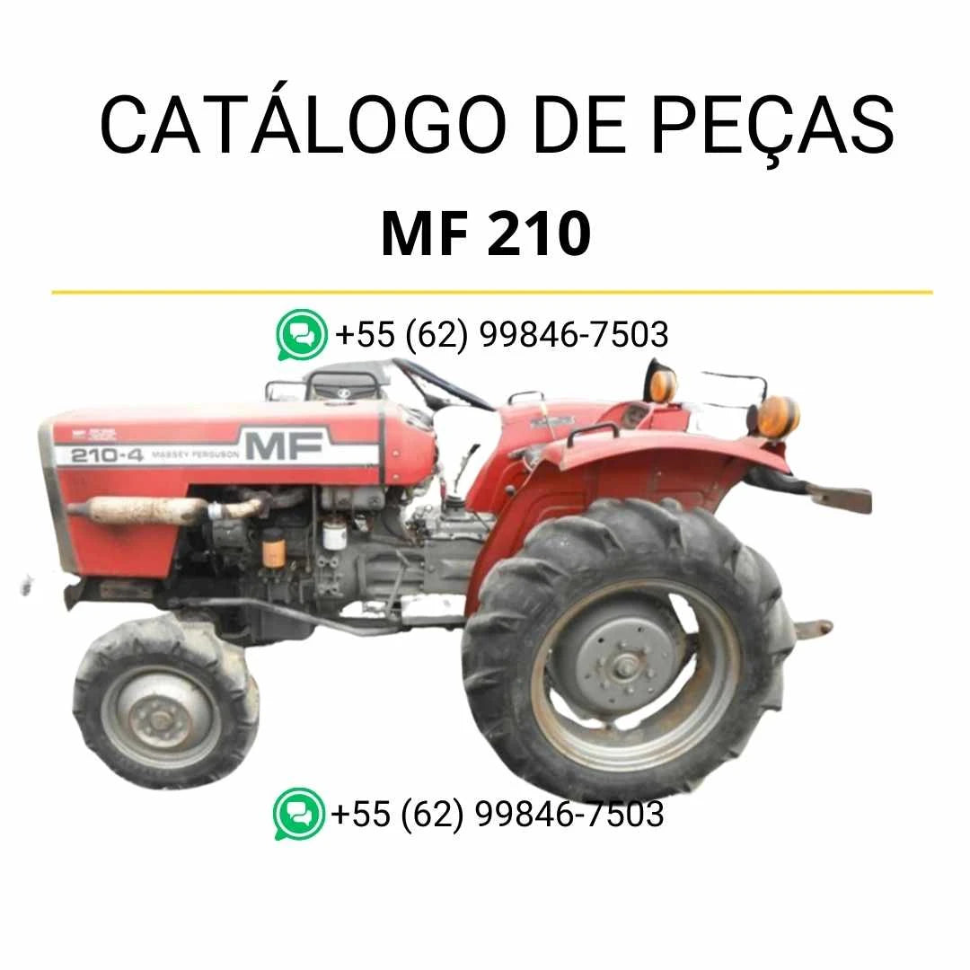 Catálogo de peças Massey Ferguson MF 210 e 210-4 compacto em PDF com identificação detalhada de componentes e diagramas técnicos