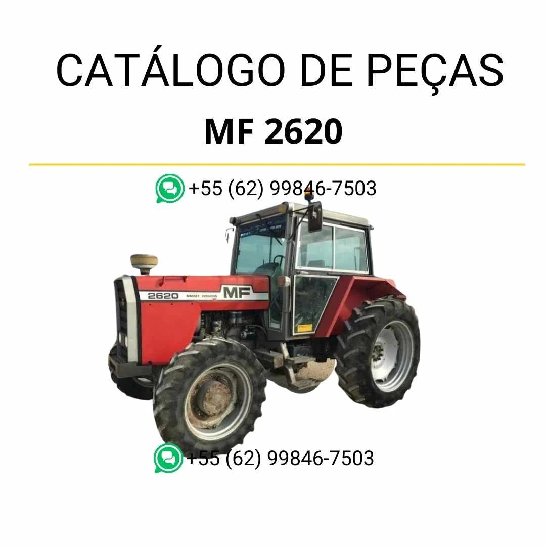 Catálogo de peças Massey Ferguson MF 2620 em PDF, com ilustrações técnicas e identificação completa dos componentes do trator.