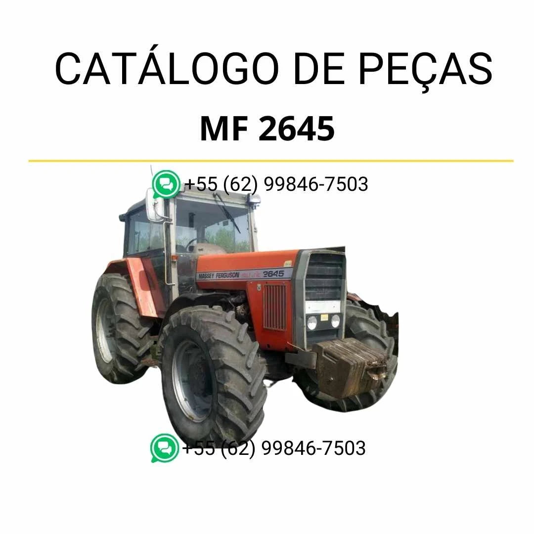 Catálogo de peças Massey Ferguson MF 2645 em PDF, com lista detalhada de componentes e diagramas técnicos do trator