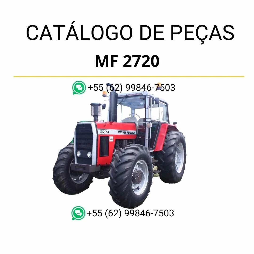 Catálogo de peças Massey Ferguson MF 2720 em PDF, com ilustrações técnicas e identificação detalhada dos componentes do trator.