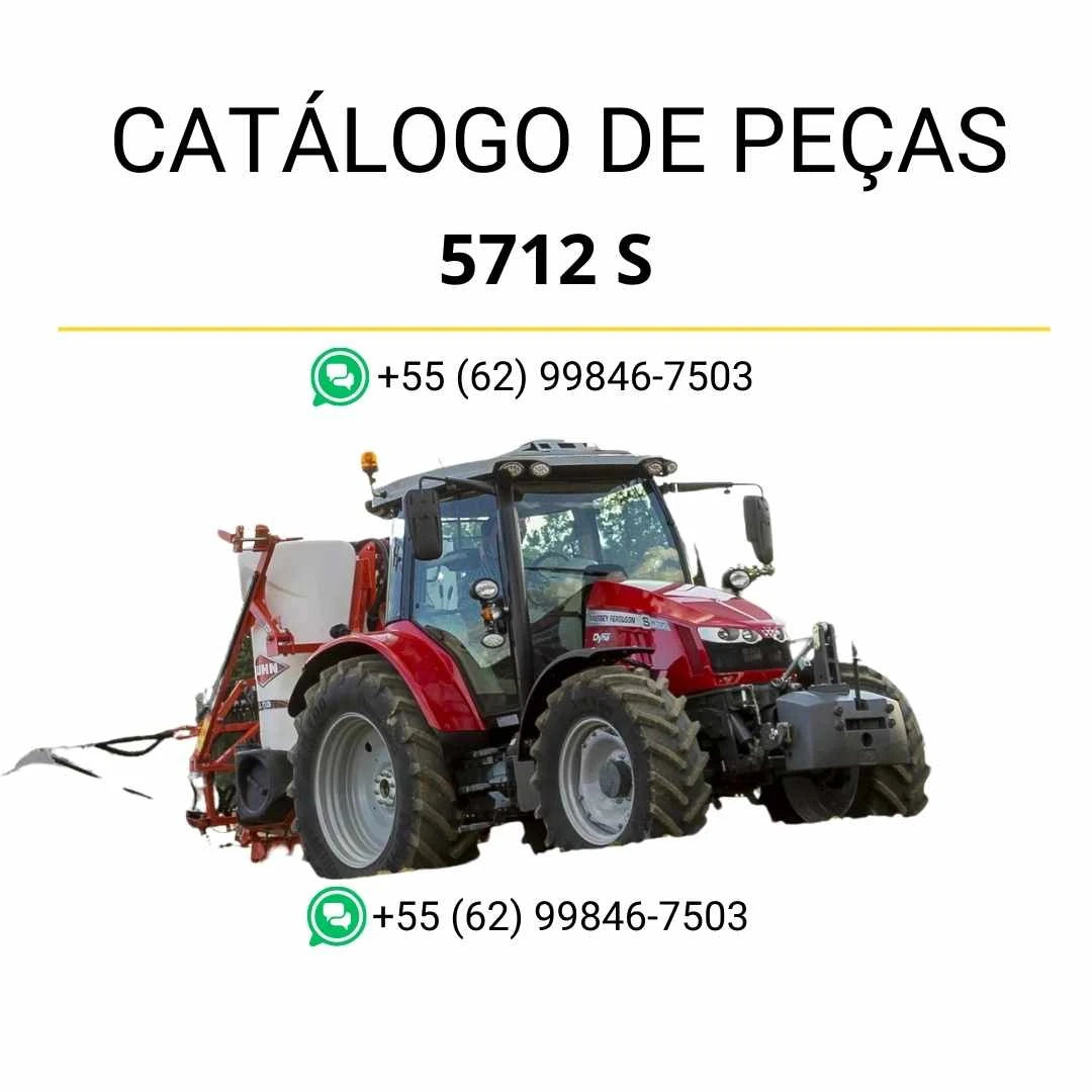 Catálogo de peças Massey Ferguson MF 5712 SL e 5712 S Dyna 4 em PDF, com diagramas técnicos detalhados e identificação completa dos componentes originais.