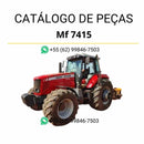 Catálogo de peças Massey Ferguson MF 7415 em PDF, com diagramas detalhados e identificação completa dos componentes originais.