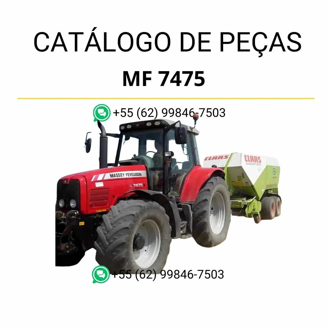 Catálogo de peças Massey Ferguson MF 7475 com motor Perkins Tier 3 em PDF, trazendo ilustrações técnicas e identificação completa dos componentes.