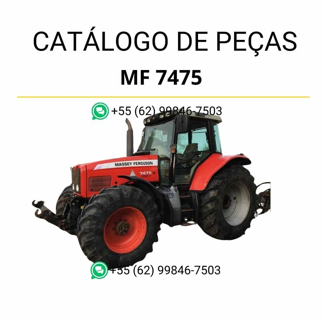 Catálogo de peças Massey Ferguson MF 7475 Tier 3 Sisu Engine em PDF, trazendo ilustrações técnicas e identificação completa dos componentes originais.