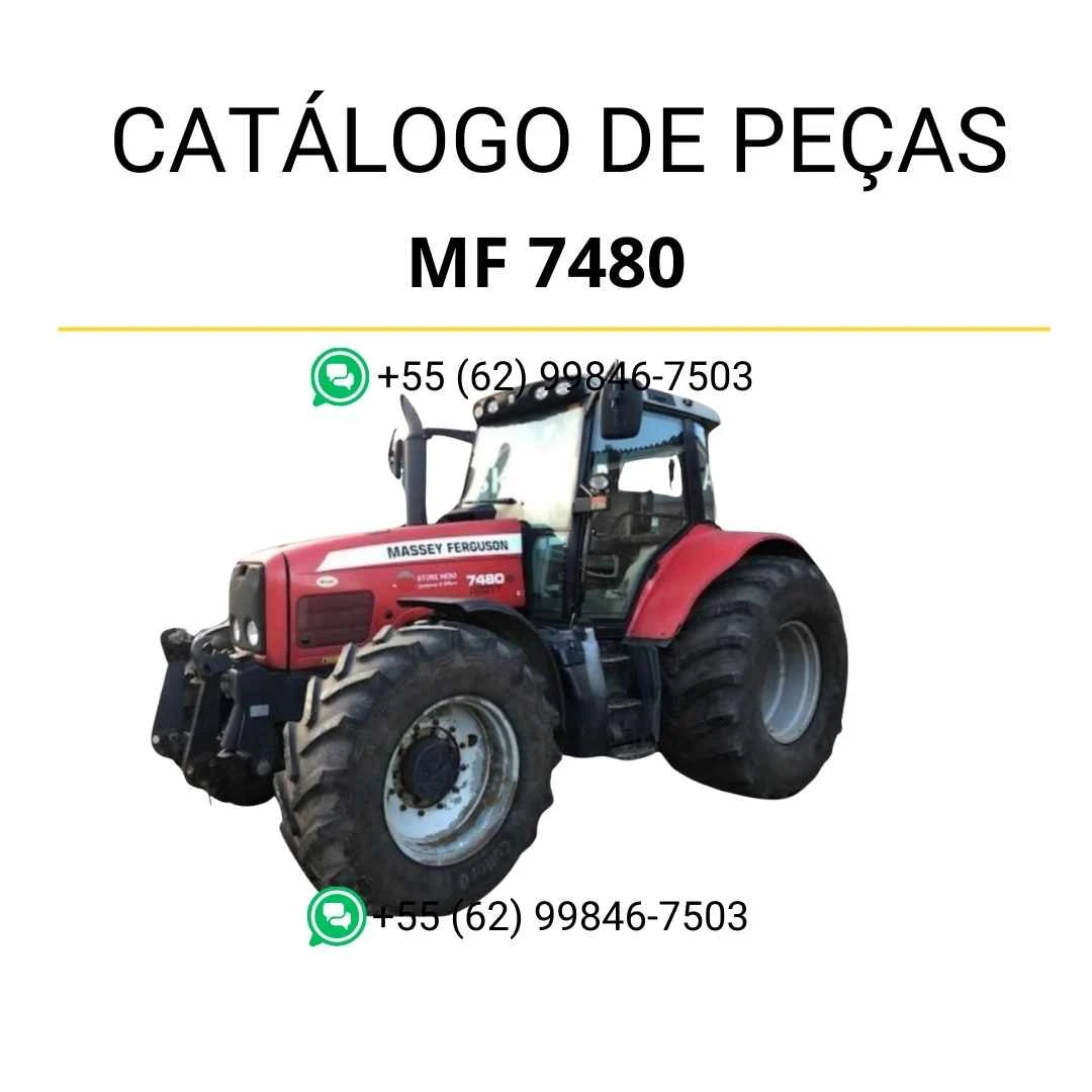 Catálogo de peças Massey Ferguson MF 7480 com motor Perkins Tier 3 em PDF, com diagramas técnicos detalhados e identificação completa dos componentes.