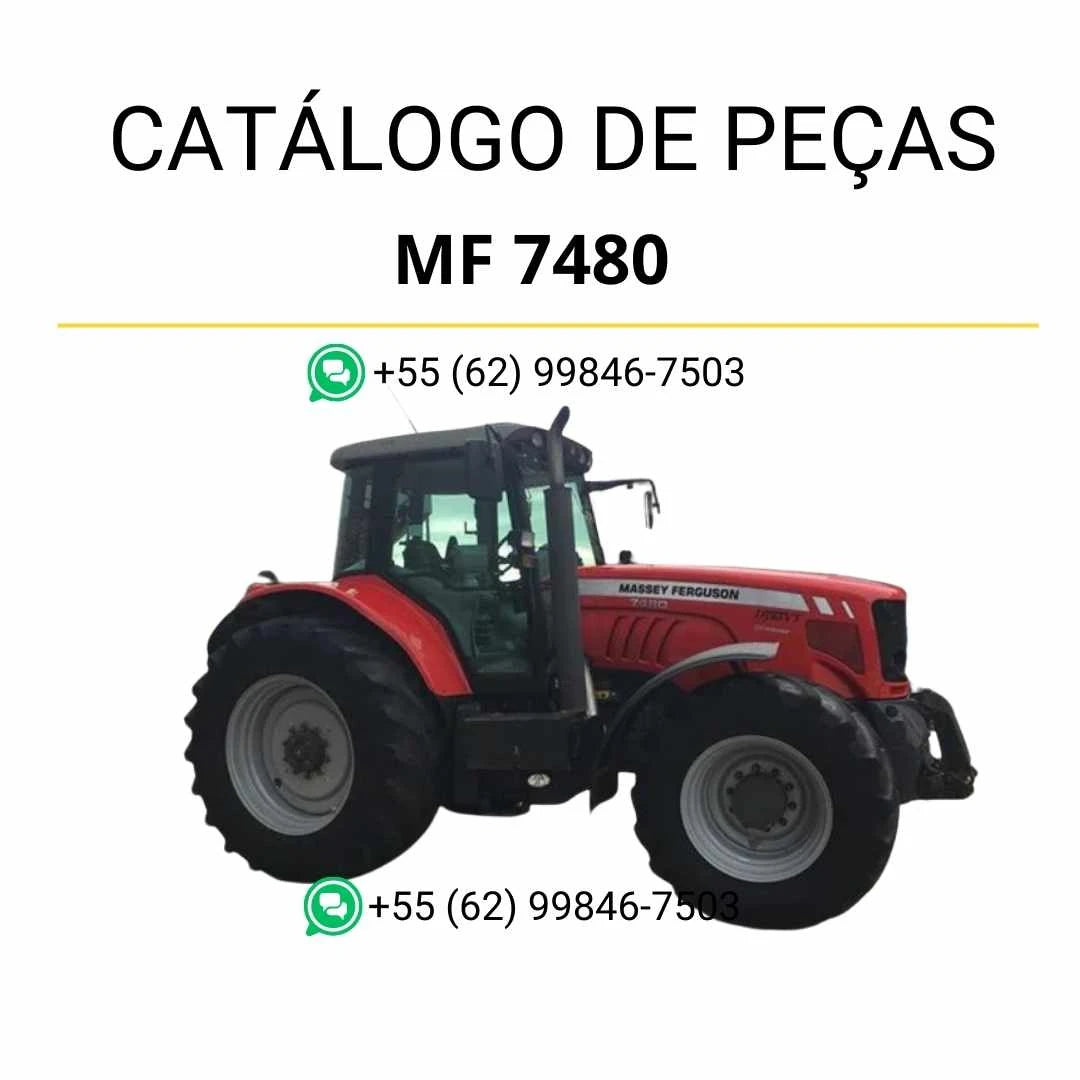 Catálogo de peças Massey Ferguson MF 7480 Tier 3 Sisu Engine em PDF, com diagramas completos e identificação detalhada dos componentes originais.