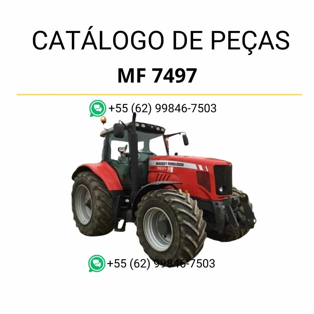 Catálogo de peças Massey Ferguson MF 7497 Tier 3 em PDF, com diagramas claros, identificação de componentes e ilustrações técnicas completas do trator.