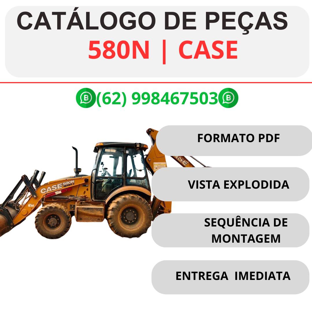 Catálogo de peças da retroescavadeira Case série 580N em PDF com diagramas e códigos originais
