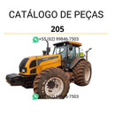 Catálogo de peças Valtra 205 (65 Series) em PDF — traz diagramas detalhados, códigos de componentes e ilustrações técnicas completas para manutenção e identificação do trator.