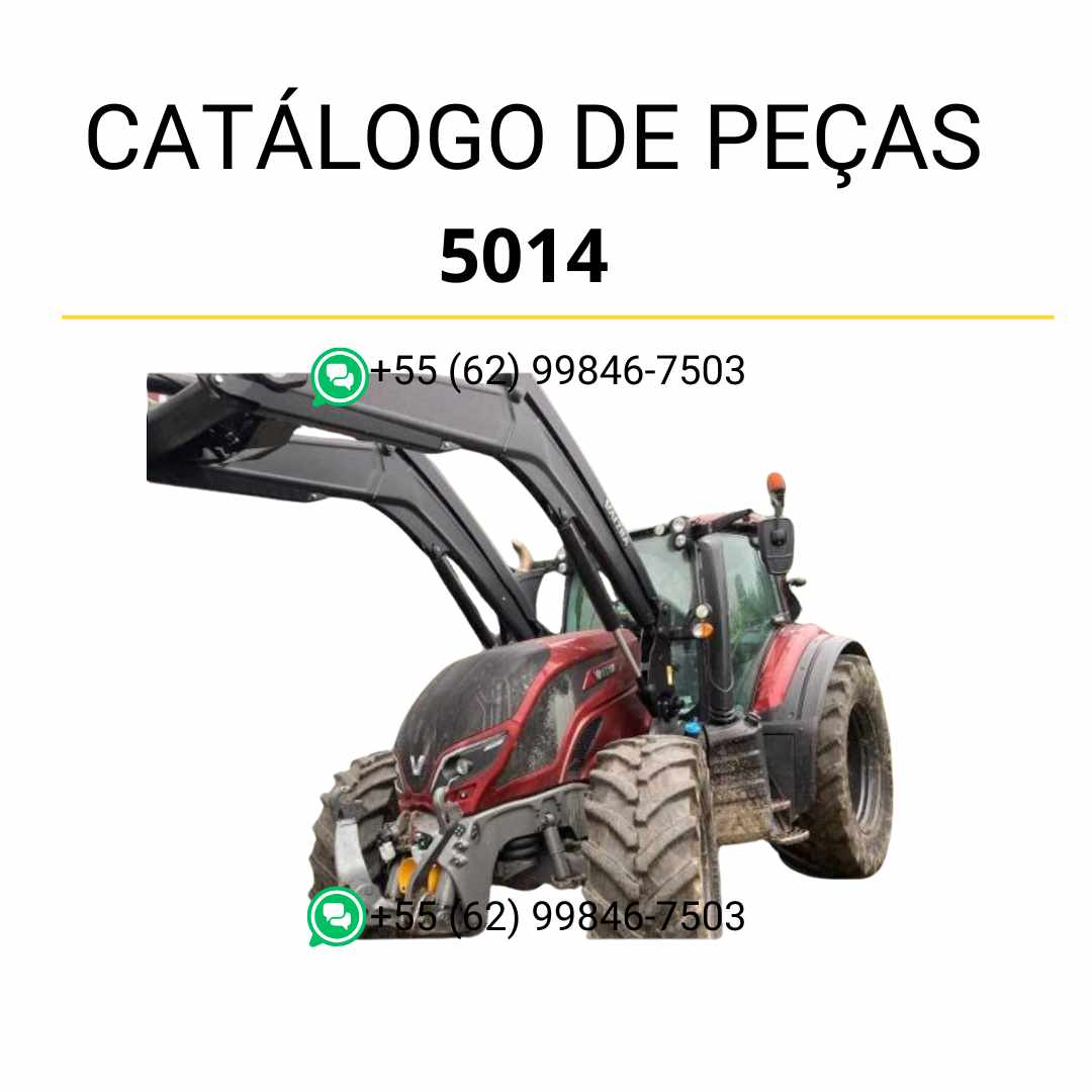 Catálogo de peças Valtra 5014 em PDF — lista completa de componentes originais e diagramas técnicos detalhados do carregador frontal agrícola.