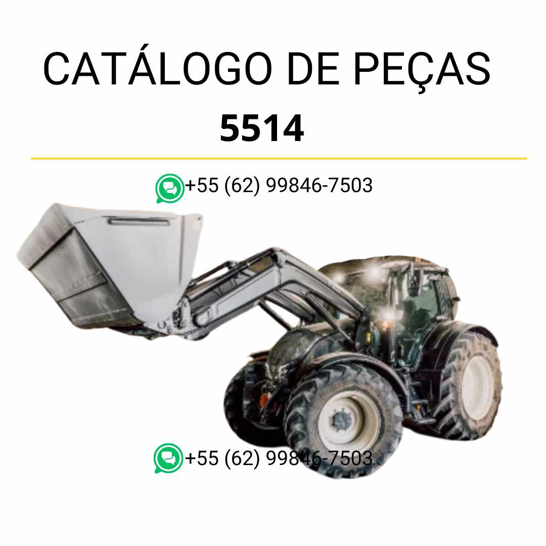 Catálogo de peças Valtra 5514 em PDF — lista detalhada de componentes originais com diagramas técnicos completos do carregador frontal agrícola.