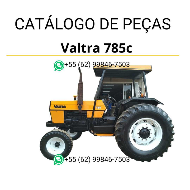 Catálogo de peças Valtra 785C em PDF — contém diagramas técnicos, códigos originais e lista completa de componentes do trator agrícola.