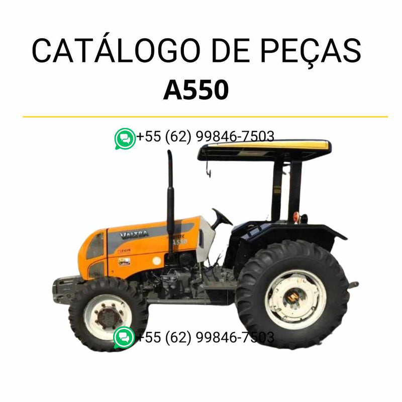 Catálogo de peças Valtra A550 (BR) em PDF — inclui diagramas detalhados, códigos originais e componentes do trator agrícola para manutenção completa.