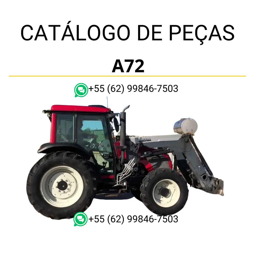 Catálogo de peças Valtra A72 (A72–A92 Série) em PDF — traz diagramas técnicos completos, lista de componentes originais e ilustrações detalhadas para manutenção e reparo do trator agrícola.