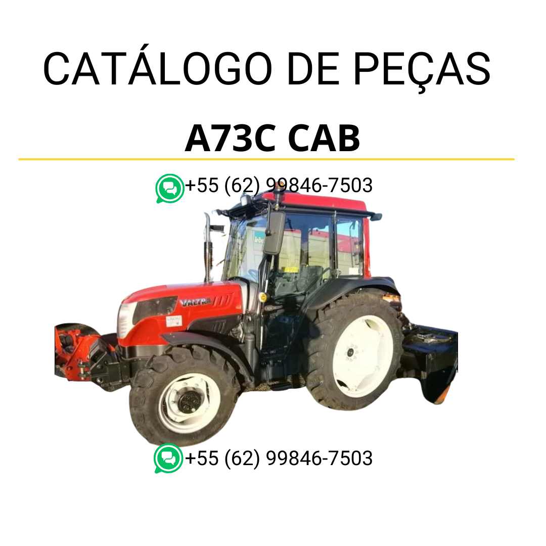Catálogo de peças Valtra A73C CAB em PDF — inclui diagramas técnicos detalhados, componentes originais e instruções completas para manutenção do trator.