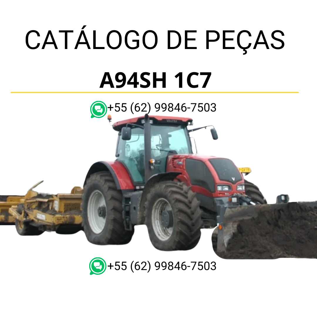 Catálogo de peças Valtra A94SH 1C7 (A4 Series) em PDF — reúne diagramas técnicos completos, códigos originais e lista detalhada de componentes para manutenção e identificação do trator agrícola.