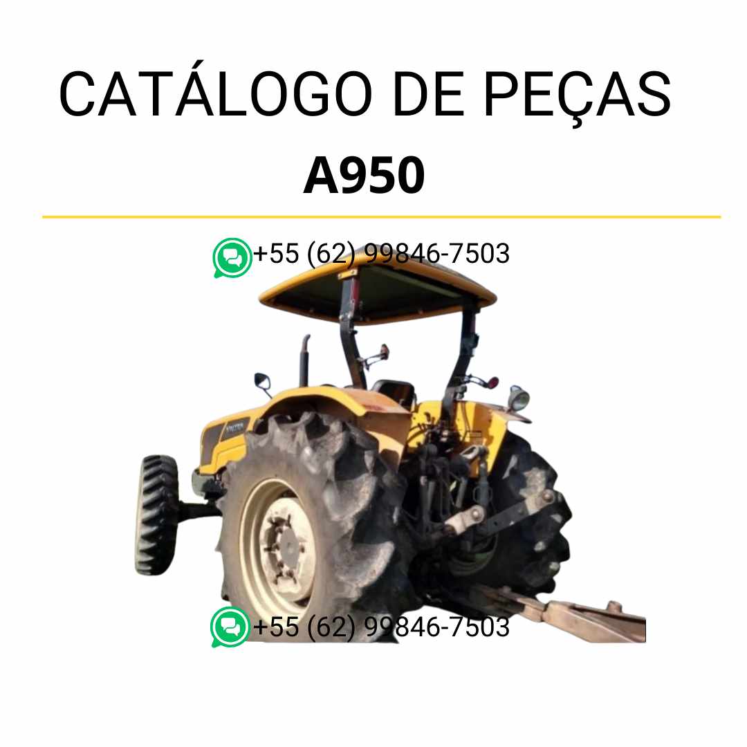 Catálogo de peças Valtra A950 em PDF — guia técnico com diagramas detalhados, códigos originais e lista completa de componentes do trator agrícola.