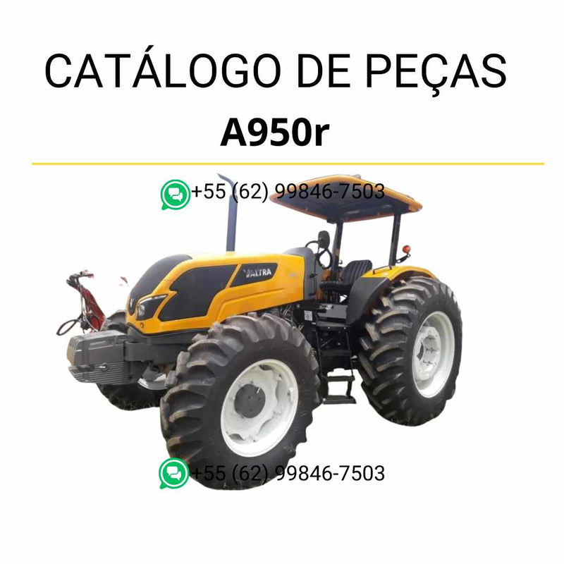 Catálogo de peças Valtra A950R Tier 3 em PDF — inclui diagramas detalhados, códigos originais e lista completa de componentes para manutenção do trator agrícola.