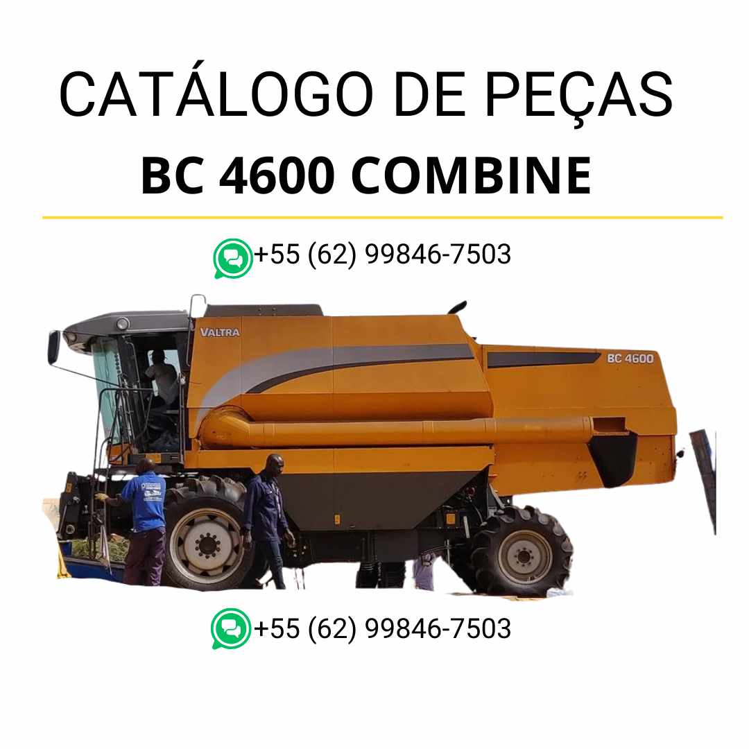 Catálogo de peças Valtra BC 4600 Combine (colheitadeira) em PDF — contém diagramas detalhados, códigos originais e vistas explodidas para manutenção e substituição precisa dos componentes.