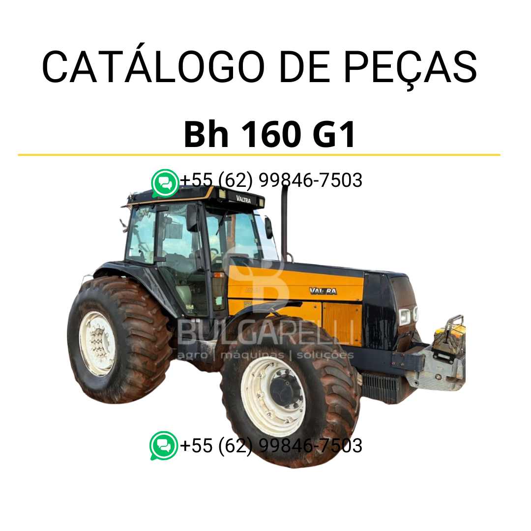 Catálogo de peças Valtra BH160 G1 em PDF — contém diagramas técnicos completos, lista de componentes originais e detalhes precisos para manutenção do trator agrícola.